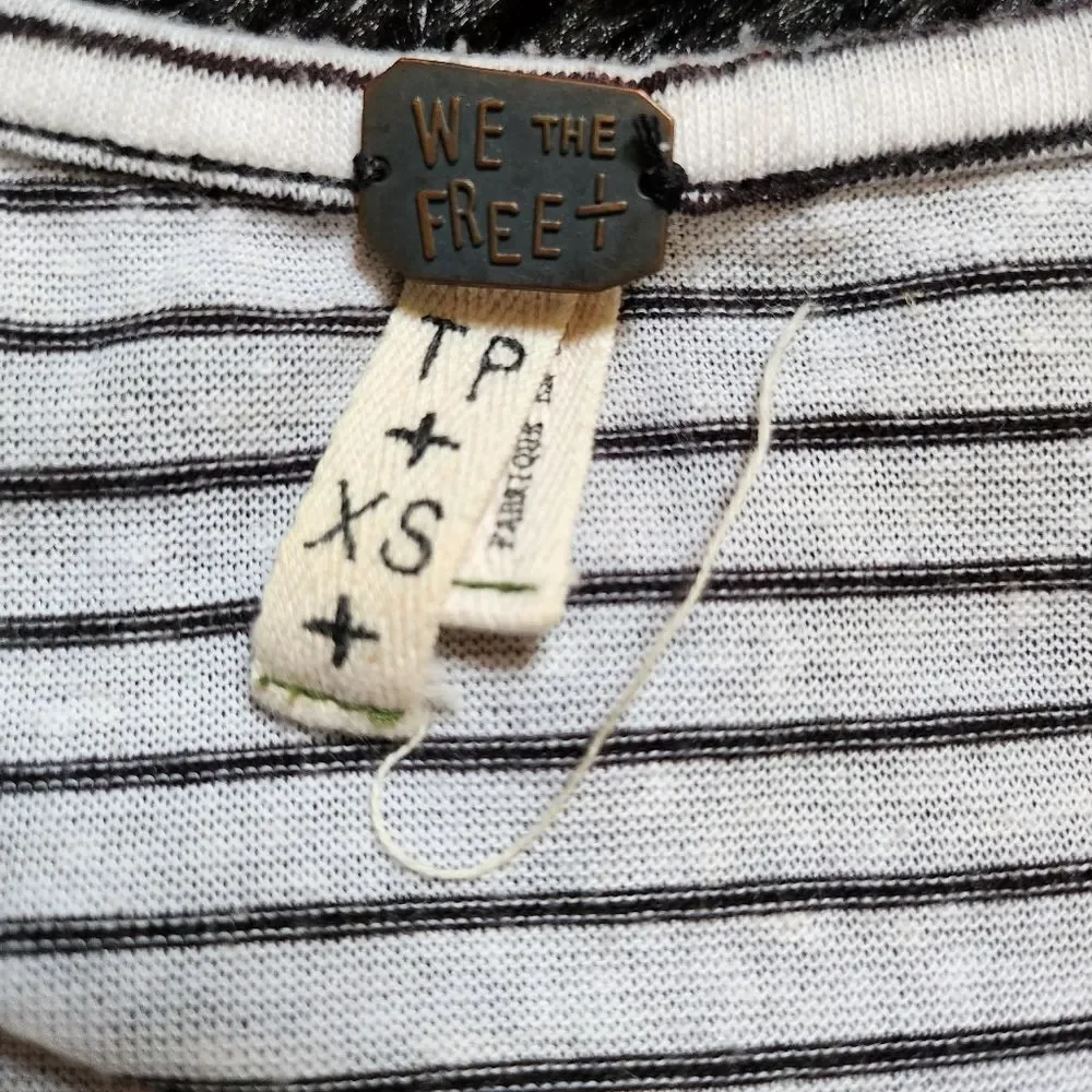 We The Free Black and White Striped Oversized Tank Top